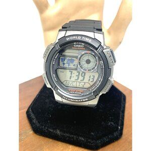Casio Men's Watch AE1000W Black Resin Digital Quartz Sport World Time 3198